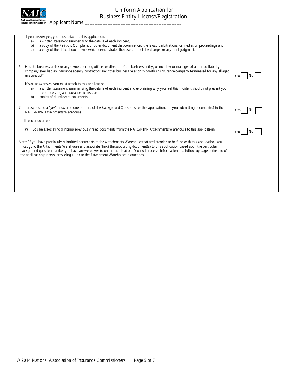 Uniform Application for Business Entity License / Registration - New Jersey, Page 5