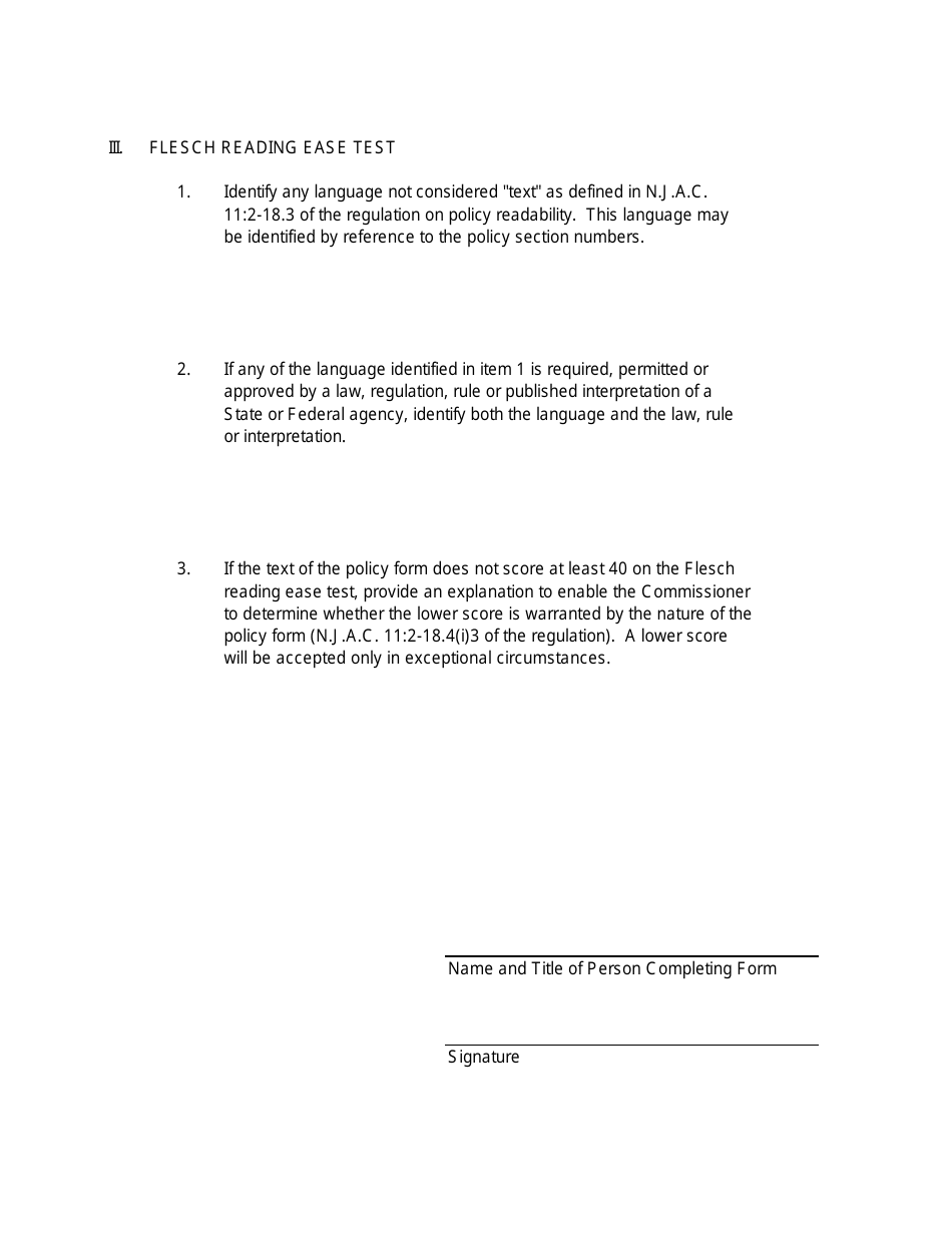 Exhibit A Request for Opinion as to Compliance With Plain Language Law - New Jersey, Page 3