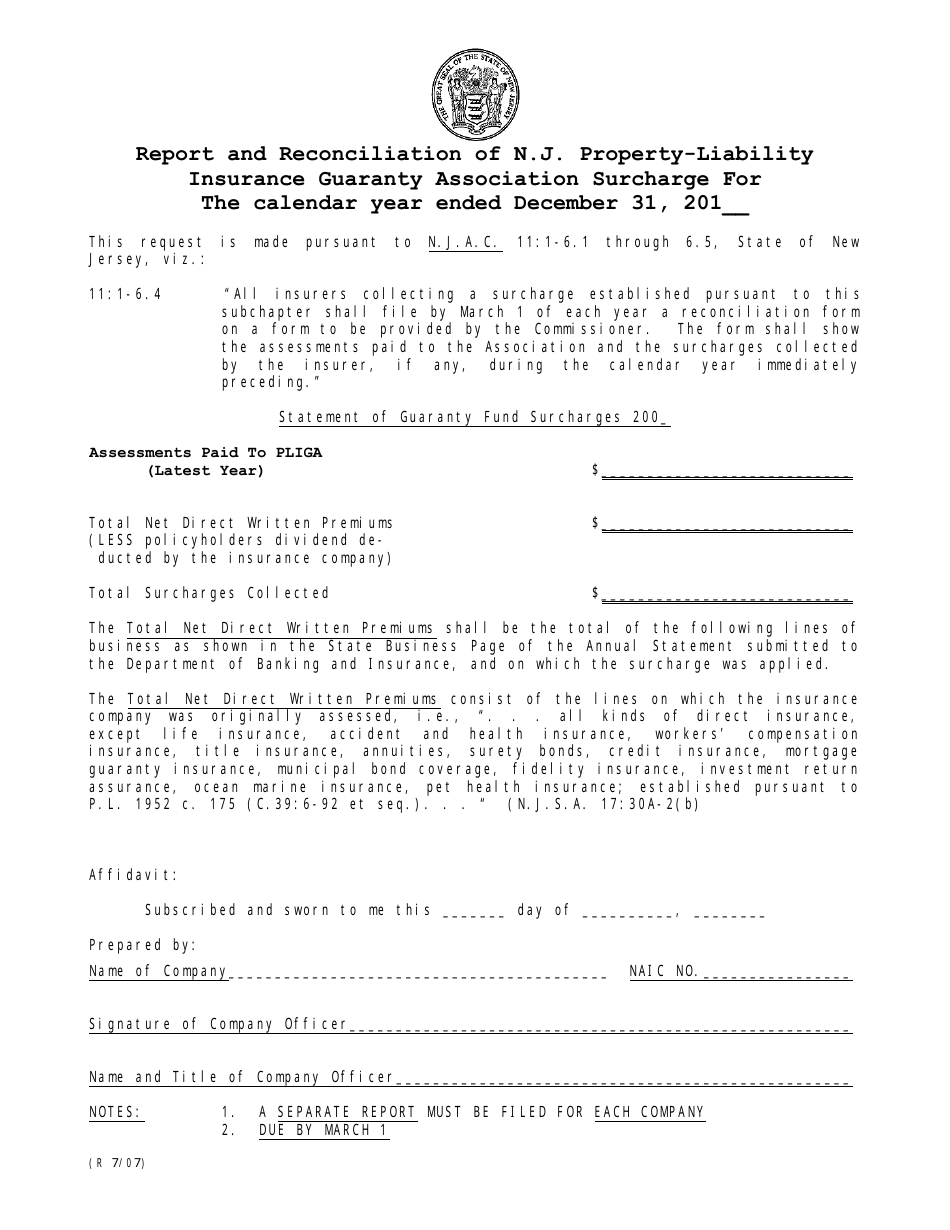 New Jersey Report and Reconciliation of N.j. Property New Jersey Report and Reconciliation of N.j. Property