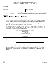 Form MC-8 Provider Agreement Certification Checklist - New Jersey