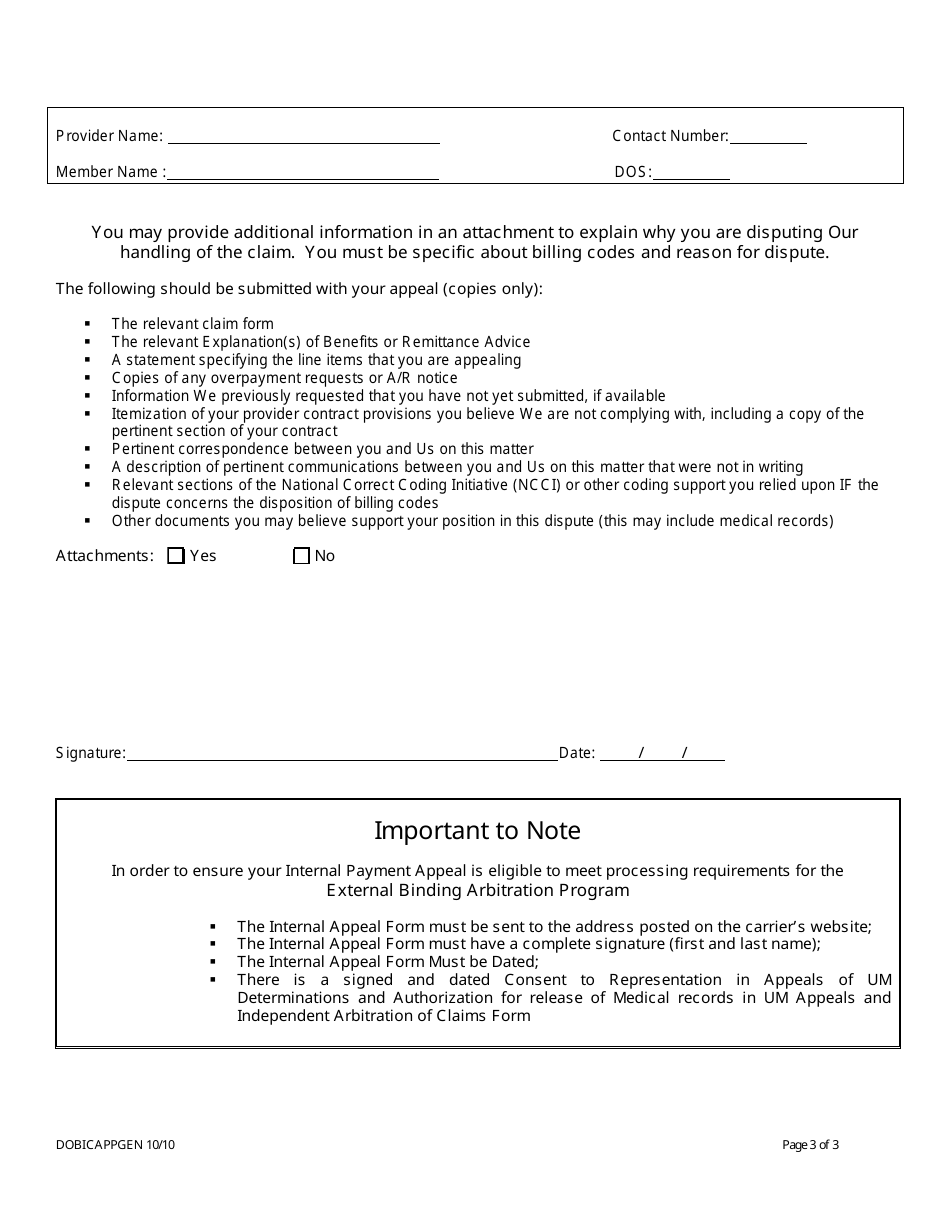 Health Care Provider Application to Appeal a Claims Determination - New Jersey, Page 3