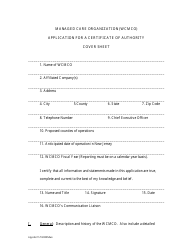 Managed Care Organization (Wcmco) Application for a Certificate of Authority - New Jersey, Page 2