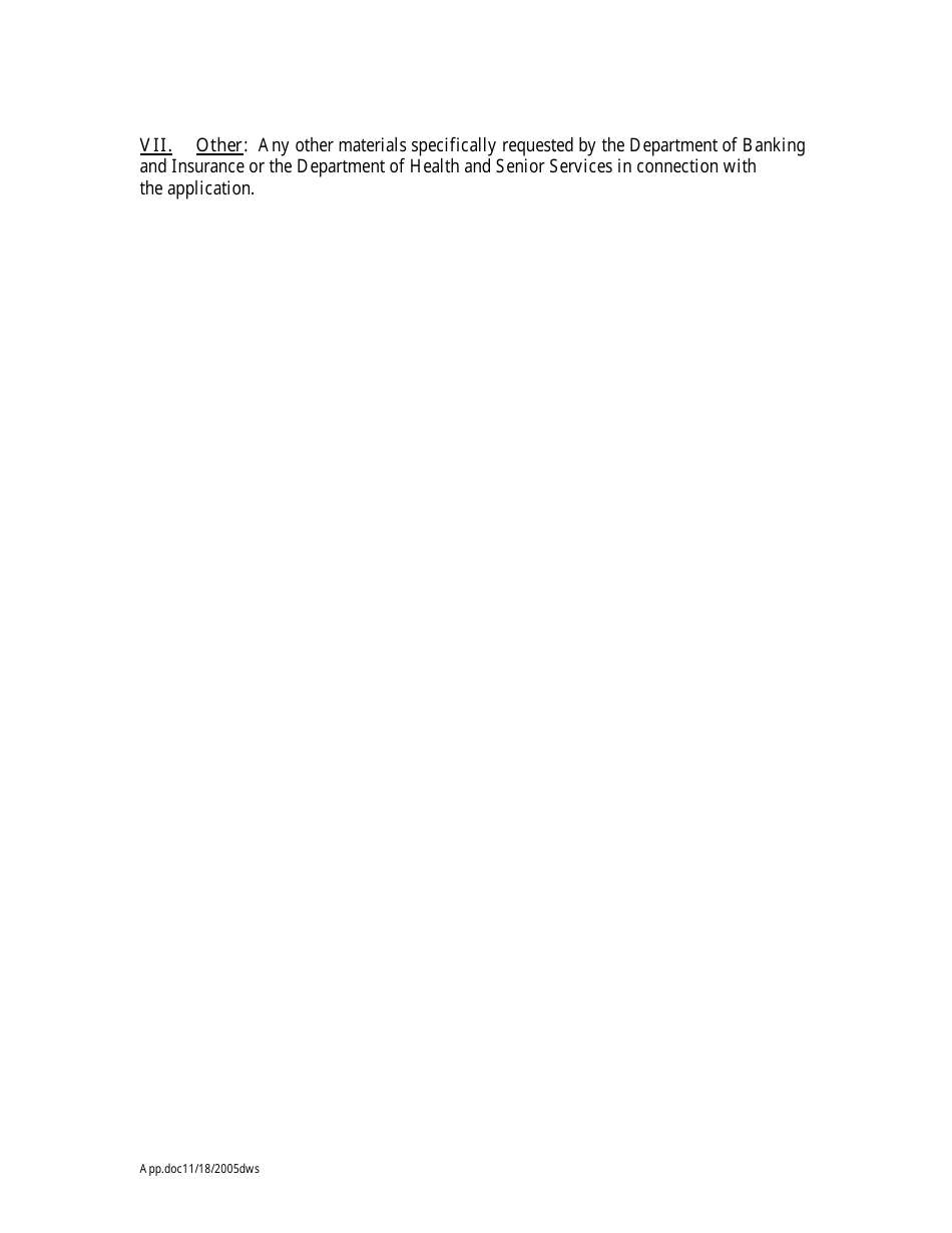 Managed Care Organization (Wcmco) Application for a Certificate of Authority - New Jersey, Page 9