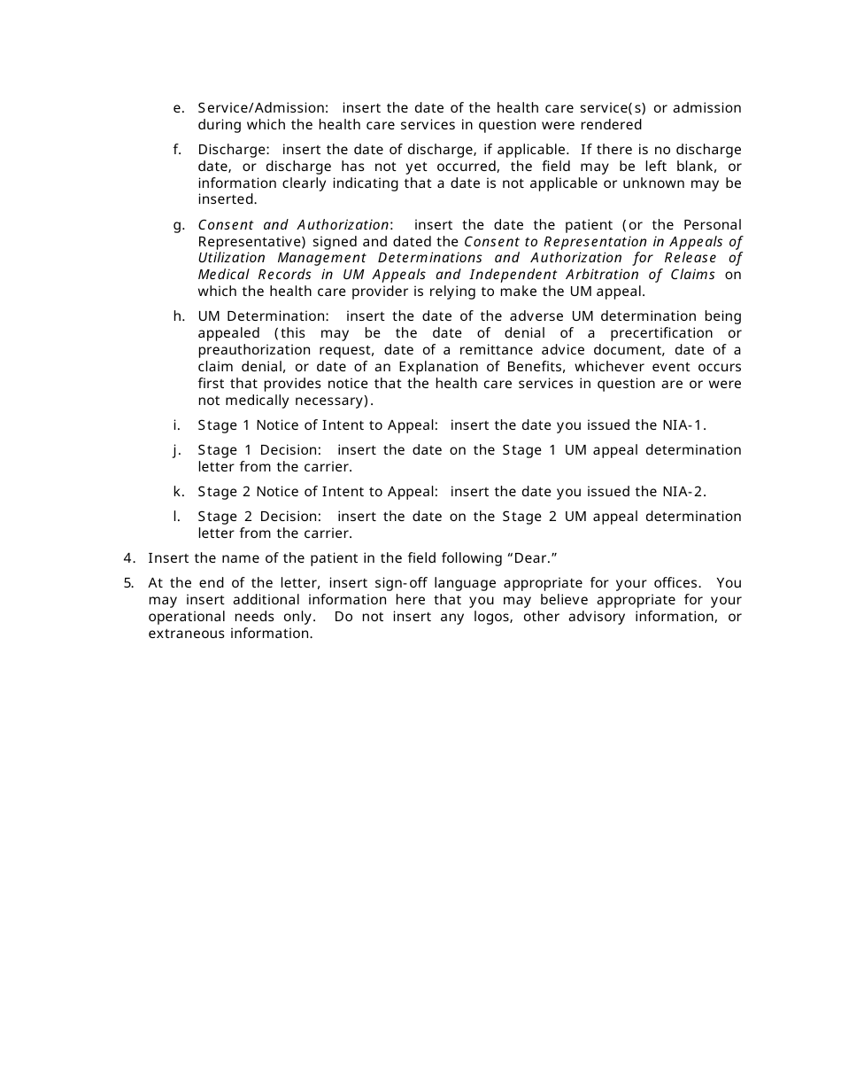 Instructions for Form NIA-3 Notice of Intent to Appeal an Adverse Um Determination - Stage 3 - New Jersey, Page 2