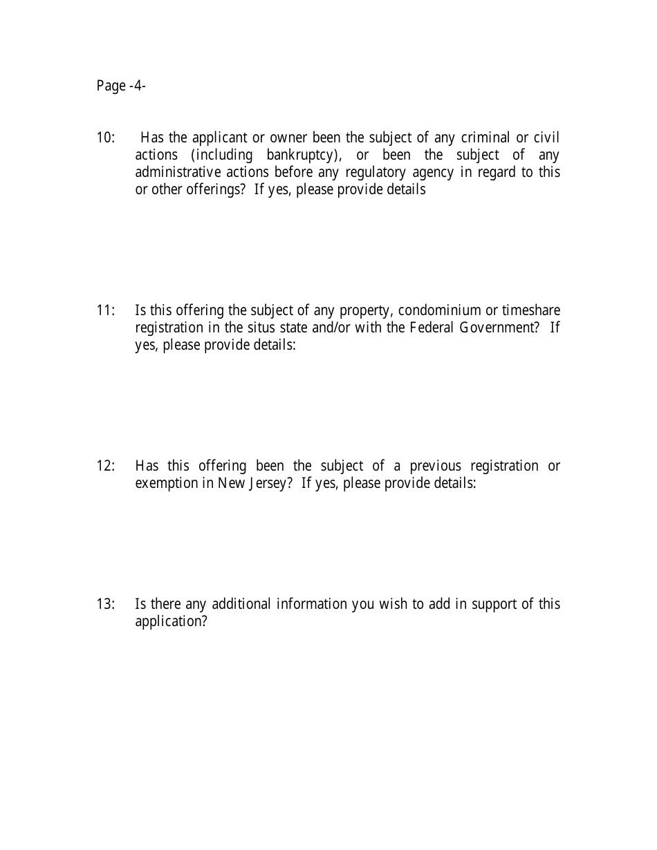 Request for Exemption Application / Affidavit - New Jersey, Page 4