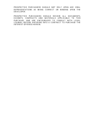 Timeshare Public Offering Statement Format (Non Specific Interest) - New Jersey, Page 5