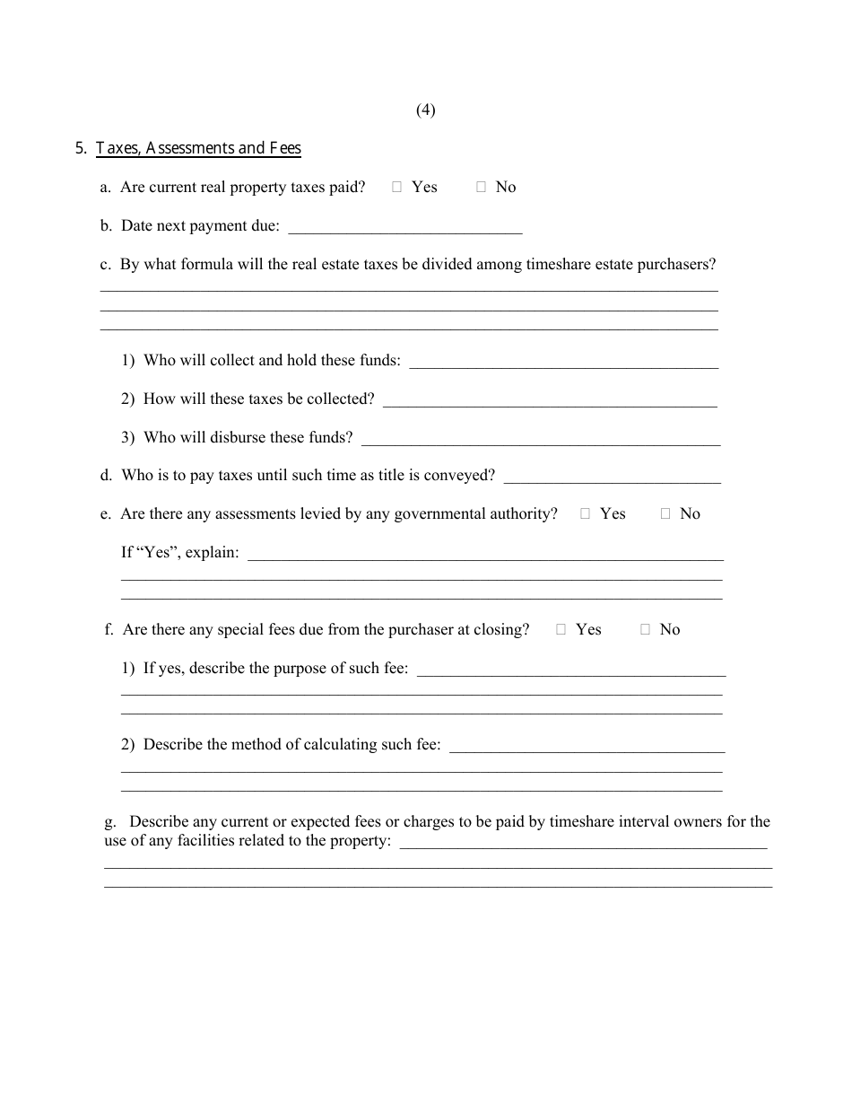 Timeshare Registration Application - New Jersey, Page 4