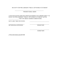 Timeshare Public Offering Statement Format (Preliminary Registration Only) - New Jersey, Page 5
