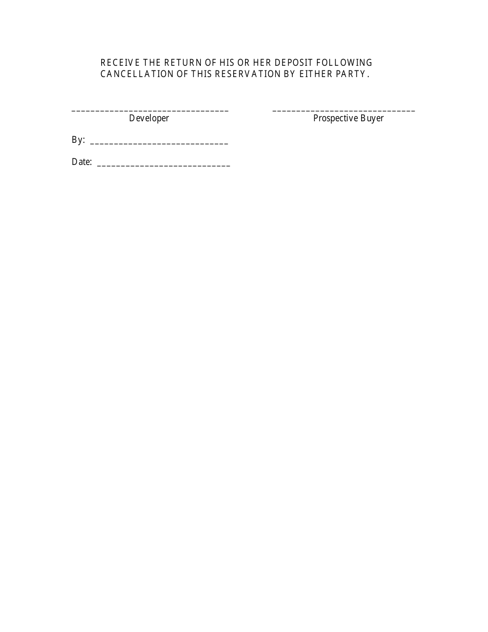 Preliminary Registration Non-binding Reservation Agreement - New Jersey, Page 2