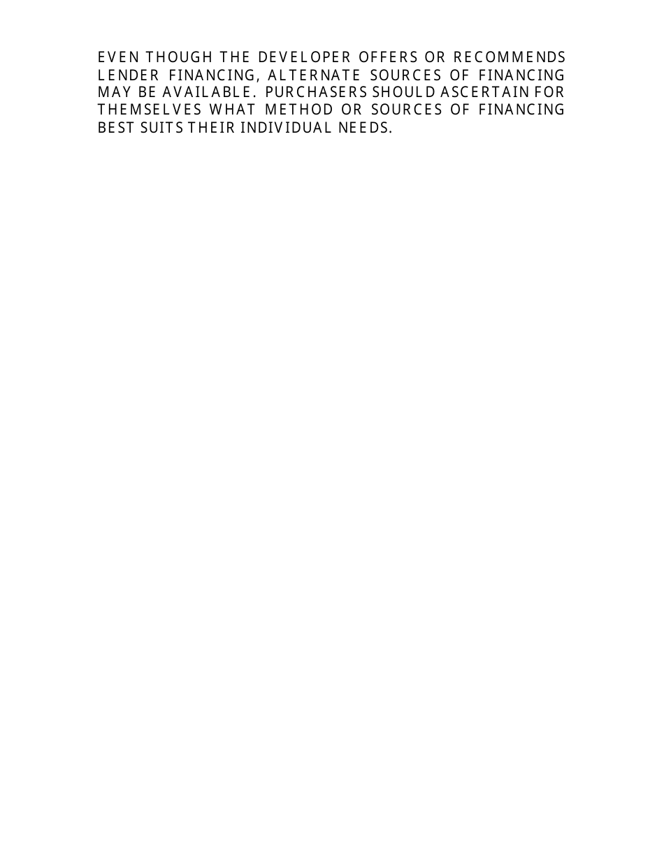 New Jersey Timeshare Public Offering Statement Format (Single Site or Specific Interest Offering) - New Jersey, Page 9