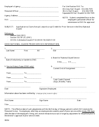 Document preview: Application to Claim Annual Leave Accrual Credit for Prior Service in the Ohio National Guard - Ohio