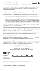 Form 18 Registration of Common-Law Relationship - Manitoba, Canada (English/French), Page 2