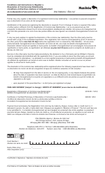 Form 19 Registration of Dissolution of Common-Law Relationship - Manitoba, Canada (English/French), Page 2
