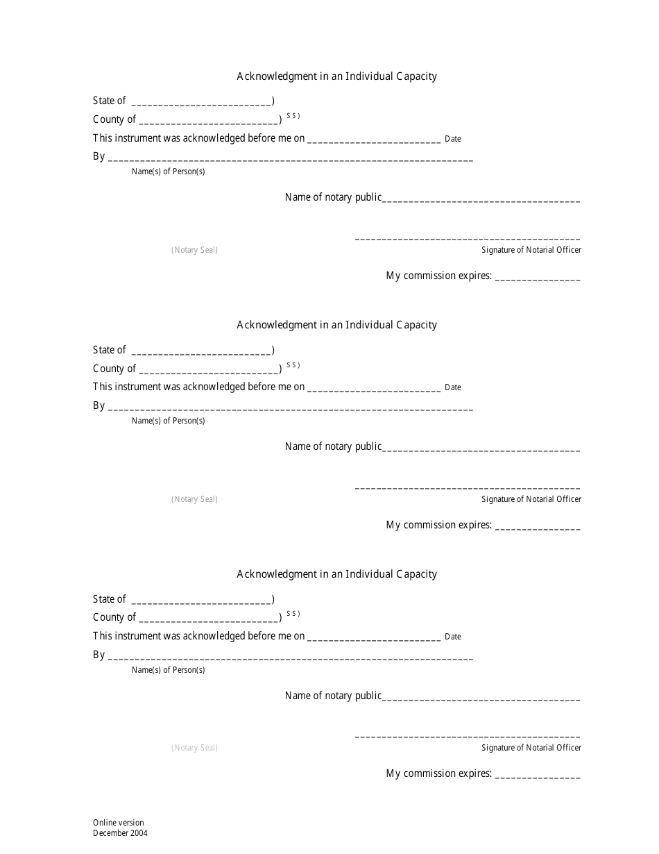 Acknowledgment in an Individual Capacity - New Mexico, Page 2