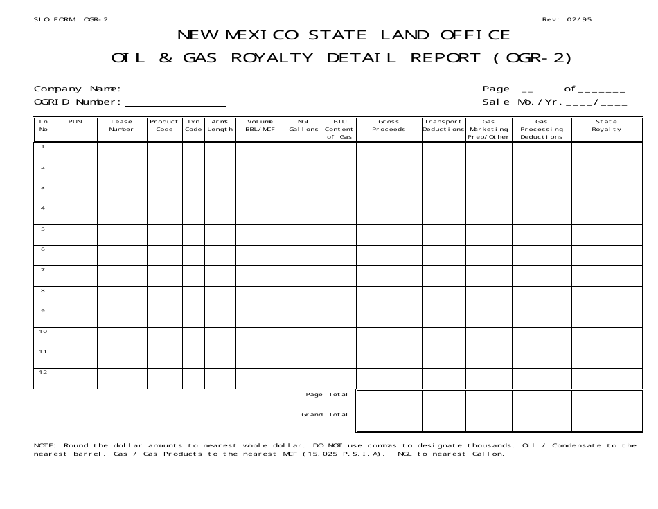 SLO Form OGR-2 - Fill Out, Sign Online and Download Printable PDF, New ...
