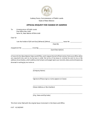 Document preview: Official Request for Change of Address - New Mexico