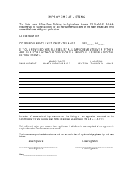 Document preview: Improvement Listing of Existing Lease's Renewal Application - New Mexico