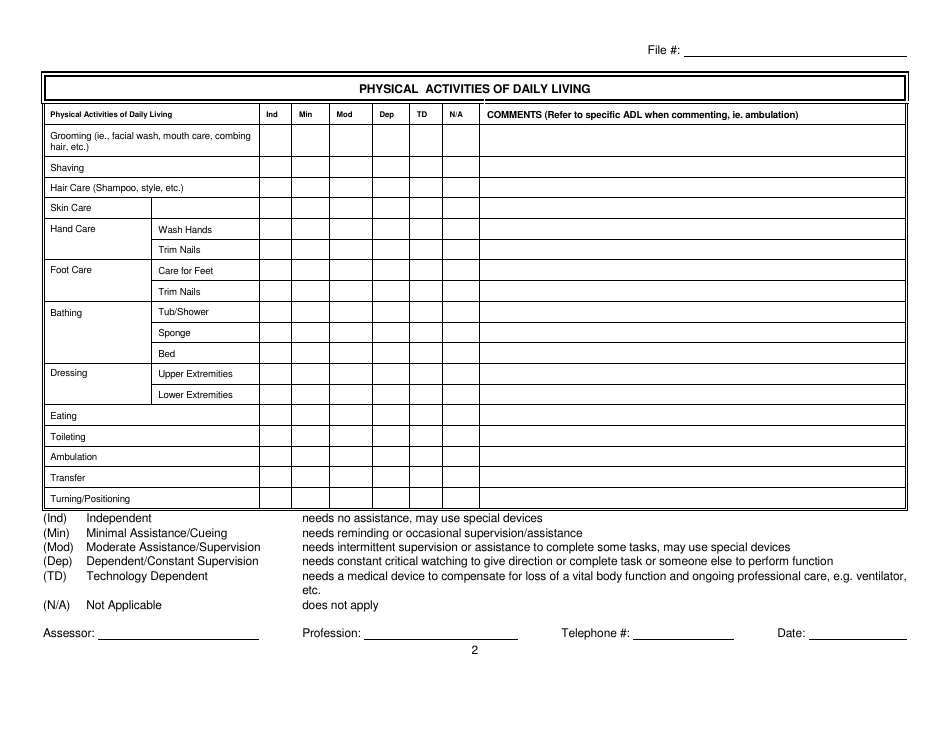 Long Term Care and Community Support Program Adult Needs Reassessment - Newfoundland and Labrador, Canada, Page 2