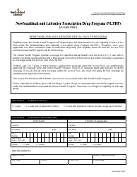 Document preview: Dental Application Form - Newfoundland and Labrador, Canada