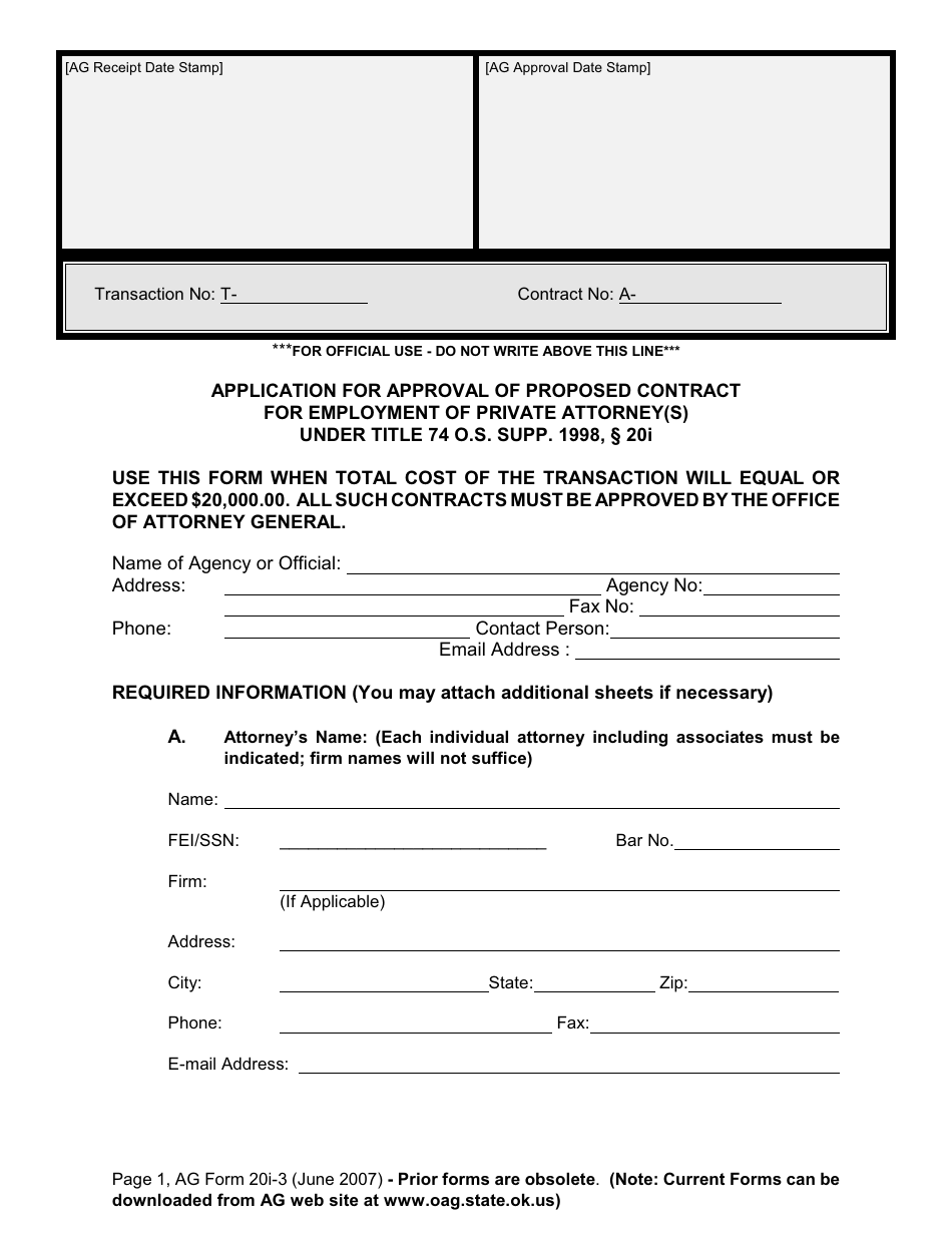 AG Form 20I-3 - Fill Out, Sign Online and Download Printable PDF ...