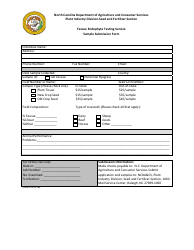Document preview: Form SF06 Fescue Endophyte Testing Service Sample Submission Form - North Carolina