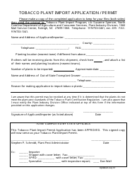 Tobacco Plant Import Application / Permit - North Carolina, Page 2