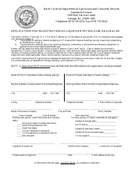Application for Registration as Liquefied Petroleum Gas Dealer - North Carolina