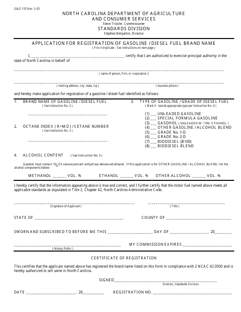 Form G&O155  Printable Pdf