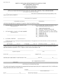 Form G&amp;O155 Application for Registration of Gasoline / Diesel Fuel Brand Name - North Carolina