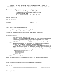 Document preview: Form PC-1 Application for Obtaining, Updating, or Renewing Protected Plant Conservation or Propagation Permits - North Carolina