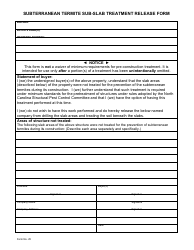 Document preview: Form 25 Subterranean Termite Sub-slab Treatment Release Form - North Carolina