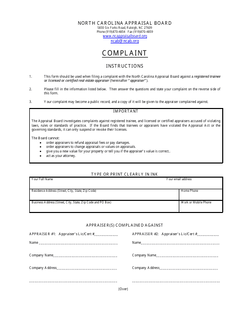 North Carolina Complaint Fill Out Sign Online And Download PDF 