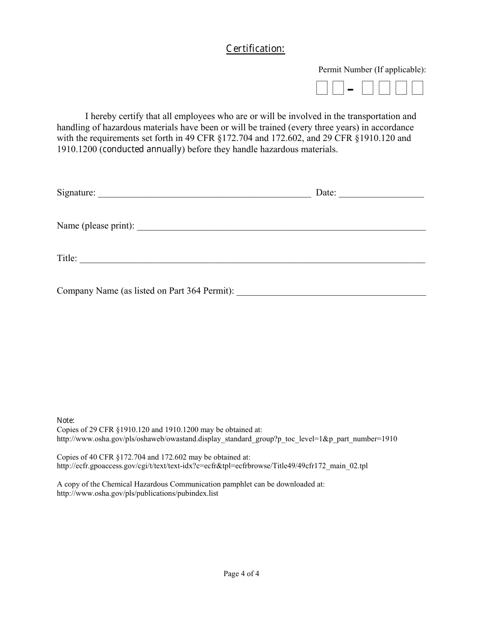 Certification of Hazardous Materials  Osha Training for Transporters of Hazardous Industrial / Commercial Waste, and Regulated Medical Waste in New York State - New York, Page 4