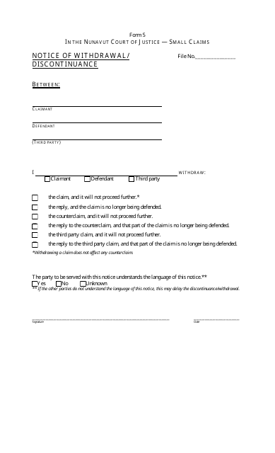 Form 5  Printable Pdf