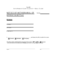 Form 8B &quot;Notice of Withdrawal of Offer to Settle&quot; - Nunavut, Canada