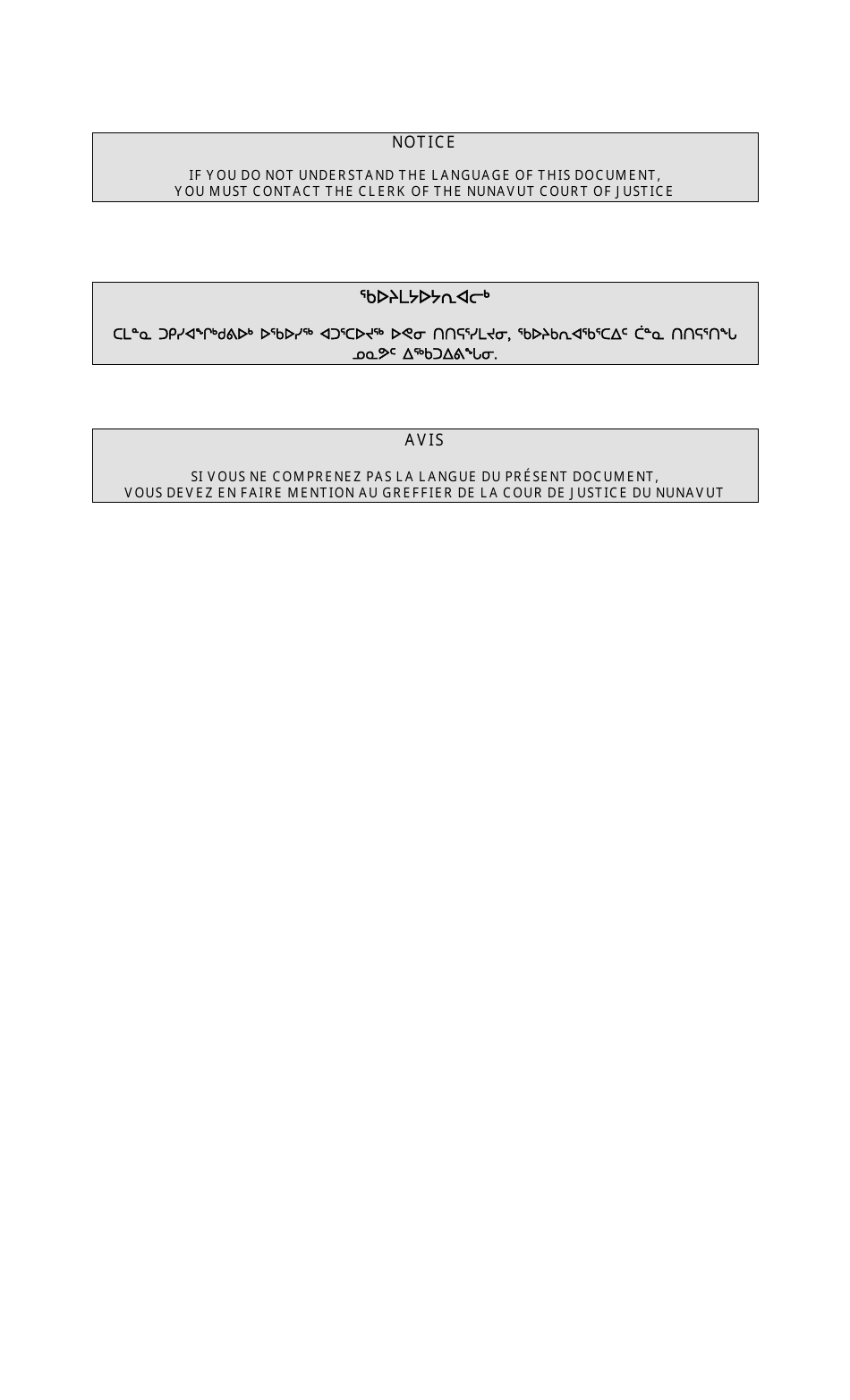 Form 10 Notice to Appear as a Witness - Nunavut, Canada, Page 2