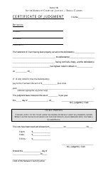 Document preview: Form 11B Certificate of Judgment - Nunavut, Canada