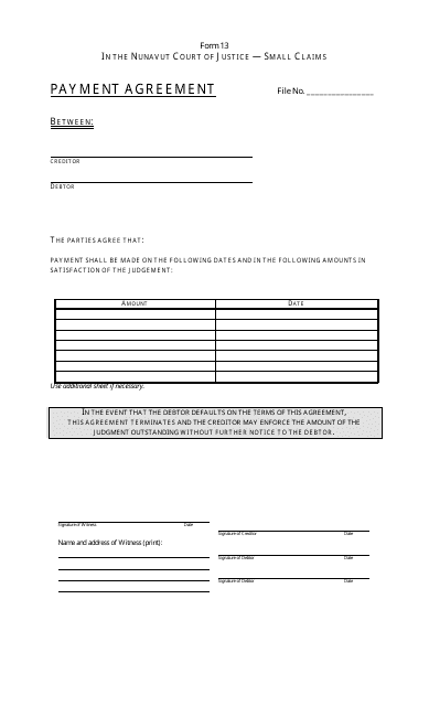 Form 13  Printable Pdf