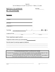 Document preview: Form 14 Notice to Appear by Telephone - Nunavut, Canada