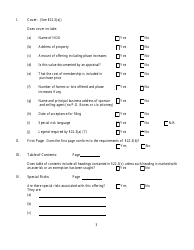 Questionnaire for Homeowners Association Offering Plans - New York, Page 3