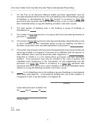 Form P-2 Statement of Number of Apartments Sold Under Plan (For Use in New York City Non-eviction Plans and Upstate Plans Only) - New York, Page 2
