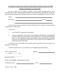Form SH-2 Disabled Person Election Form - New York
