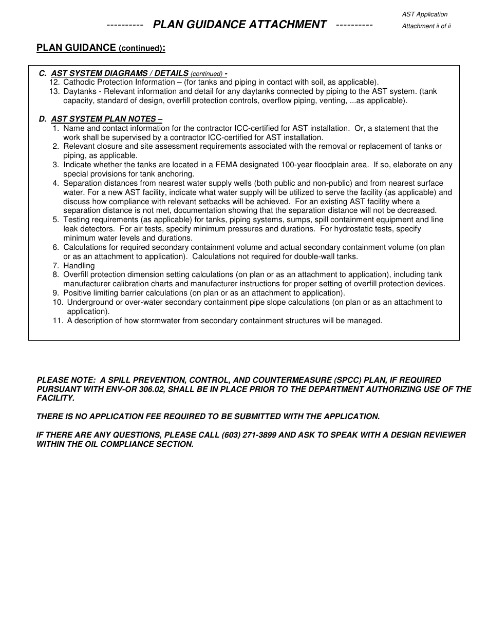 Application for the Construction or Installation of Aboveground Storage Tank (Ast) Systems or Associated Underground or Over-water Piping Systems - New Hampshire, Page 7