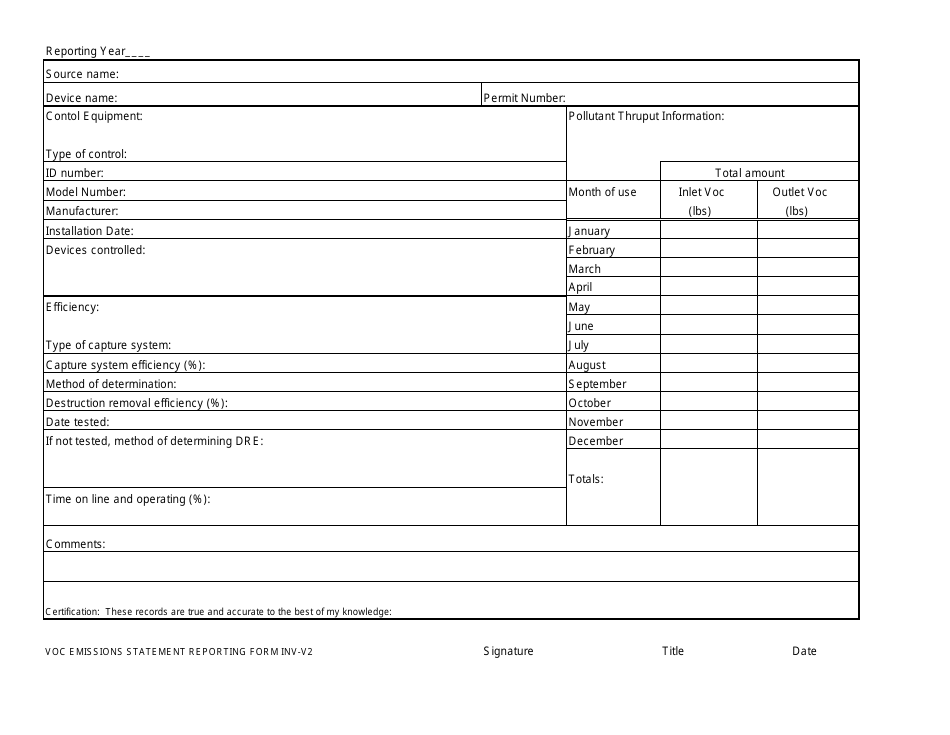 Form INV-V2 - Fill Out, Sign Online and Download Printable PDF, New ...