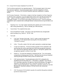 Instructions for Form INV-N1 Annual So2 Emissions Statement Form - New Hampshire