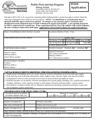 Application for Public Pool - New Hampshire