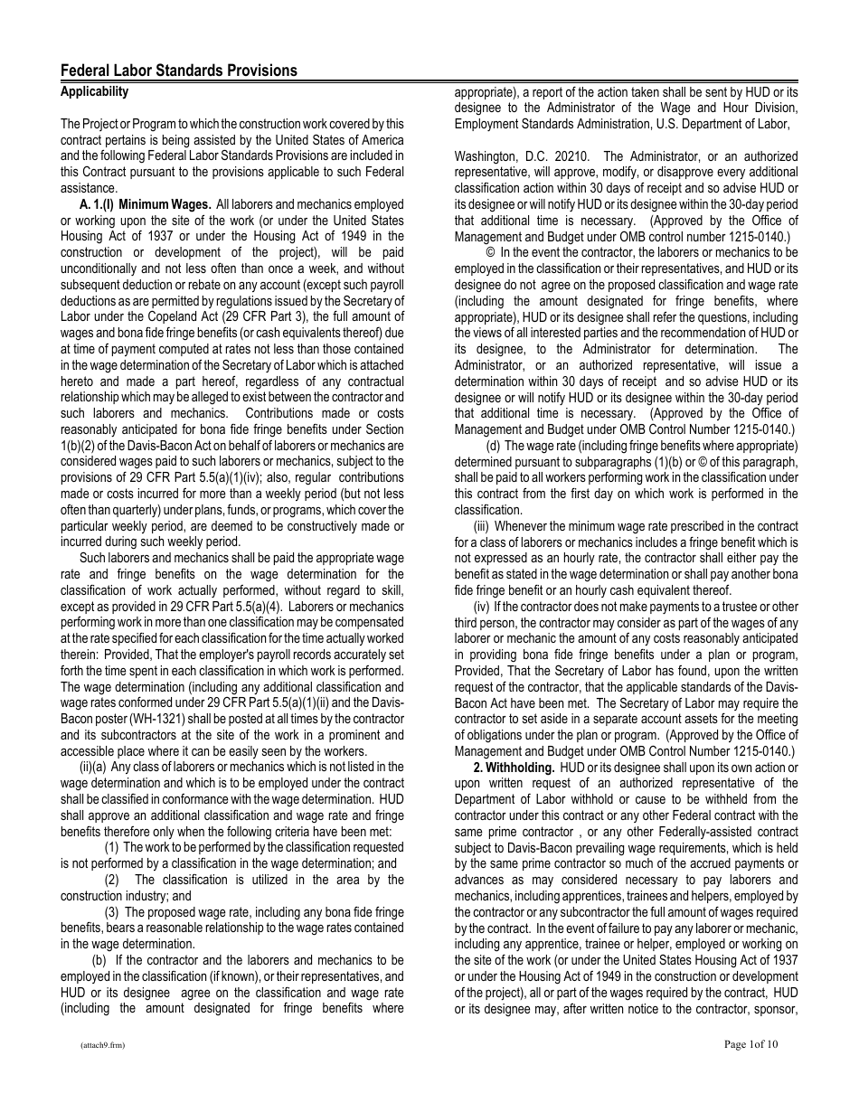 Community Development Block Grant Supplemental General Conditions - New Hampshire, Page 8
