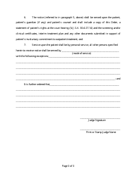 Temporary Order for Involuntary Commitment to Treatment of an Adult (Outpatient Treatment) - New Jersey, Page 3
