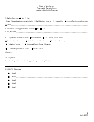 Psychiatric Transfer Form - Inpatient Interfacility Transfer - New Jersey, Page 2
