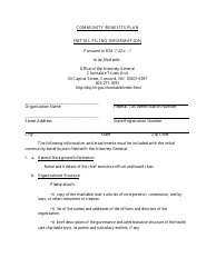 Document preview: Community Benefits Plan Initial Filing Information - New Hampshire